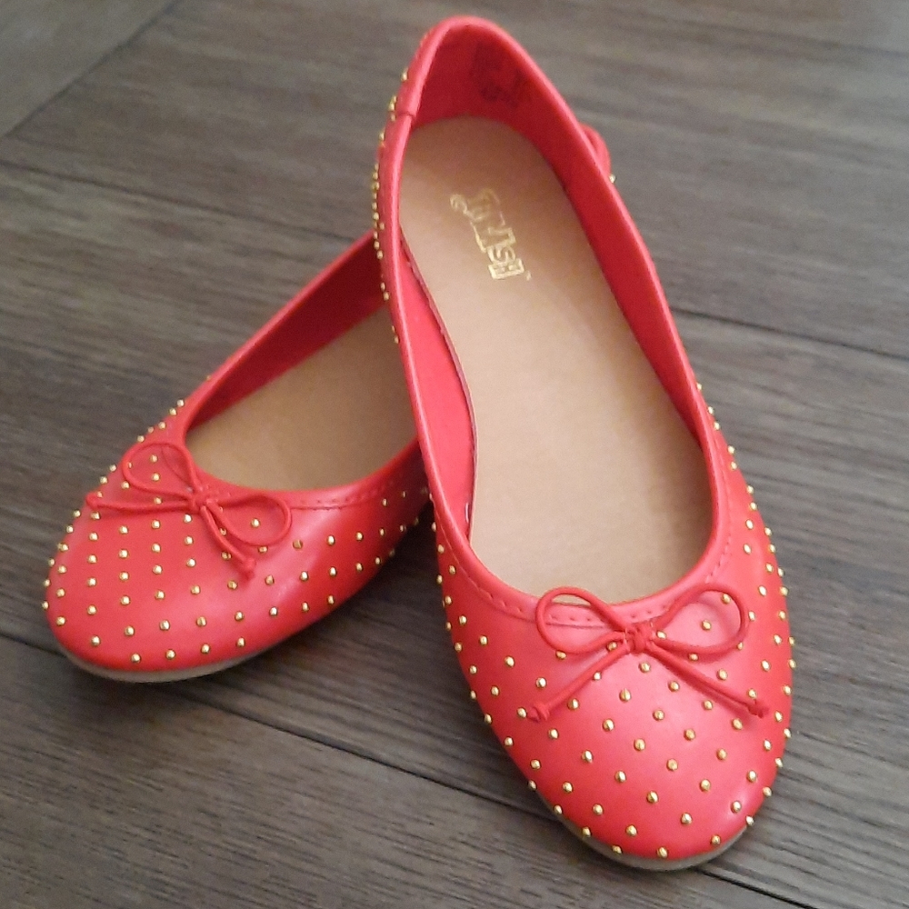 Red Studded flats